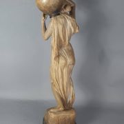 Ceramic sculpture Woman and opal belt jug Goldscheider circa 1900, 60 cm C155