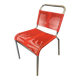 Scoubidou chair or vintage 1960 red chrome spaghetti chair
