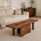 Large coffee table ONDA, cherry and walnut