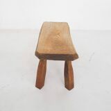 Solid oak side table, The Netherlands 1970's