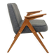 Scandinavian armchair antracyt wool oak wood design by Chierowsky