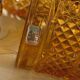 Vintage Italian liqueur service in amber glass – "Pointe de" work