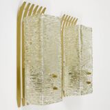 J.T. Kalmar Vienne Paire d'Appliques Murales en Laiton et Verre, Autriche, Années 1950