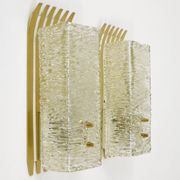 J.T. Kalmar Vienna Pair of Wall Sconces in Brass and Glass, Austria, 1950s