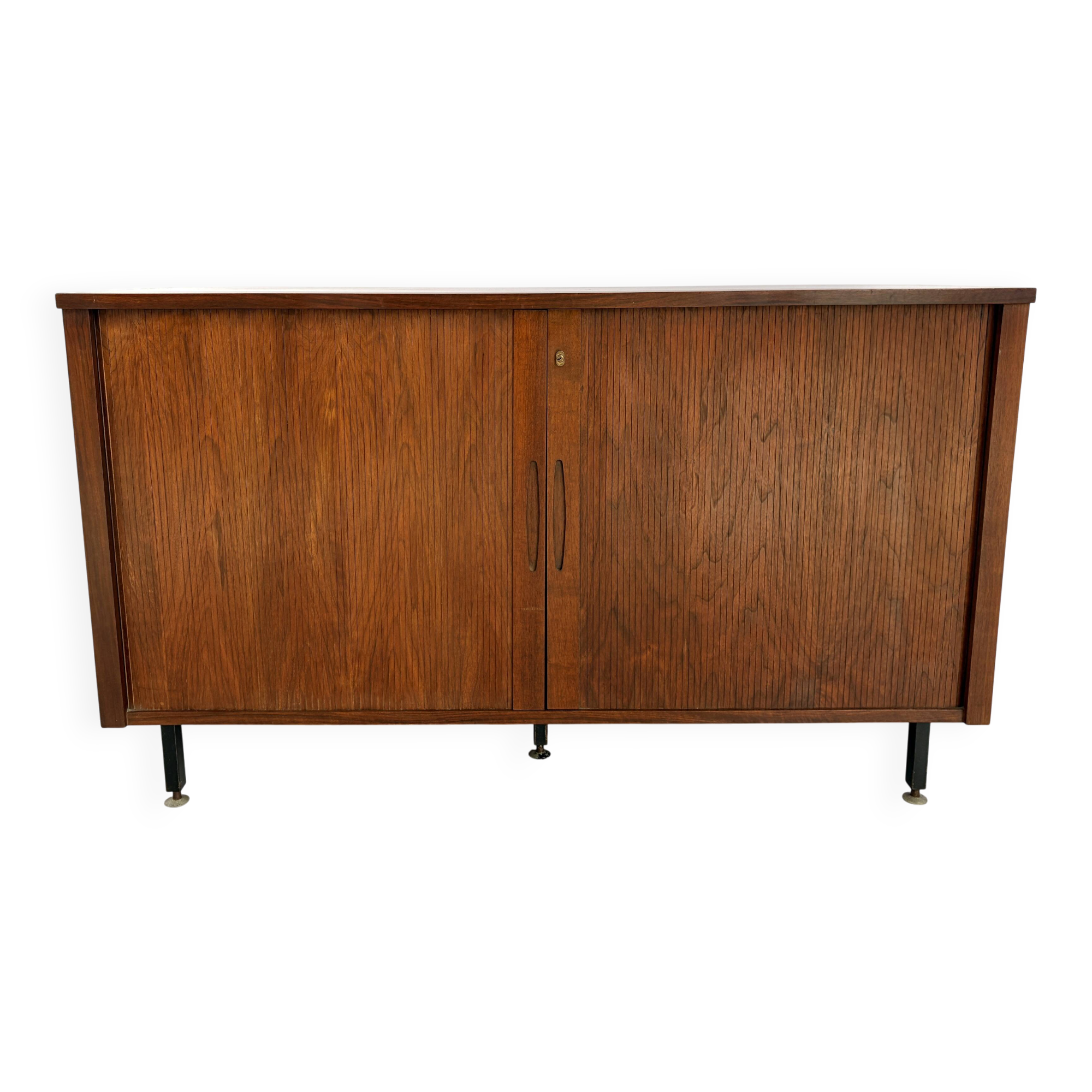 Mid century tambour door cabinet, 1960s