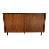 Mid century tambour door cabinet, 1960s