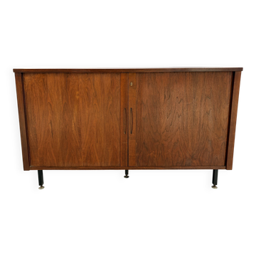 Mid century tambour door cabinet, 1960s