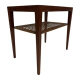 Mid century teak and cane side table by Severin Hansen, Denmark 1950s
