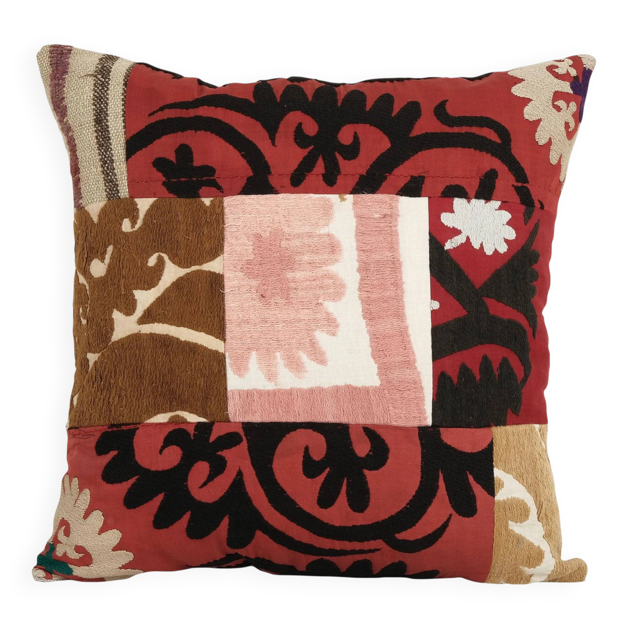 Vintage embroidered cushion cover 46x46 cm
