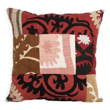 Housse de coussin brodée vintage 46x46 cm