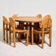 Pine dining set by Rainer Daumiller for Hirtshals Savvaerk, Set of 7