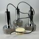 60s 70s 3-flame cascade lamp from Staff Leuchten Germany chrome glass