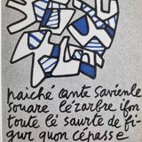 Screenprint after Jean Dubuffet framed under glass 26 cm by 32 cm