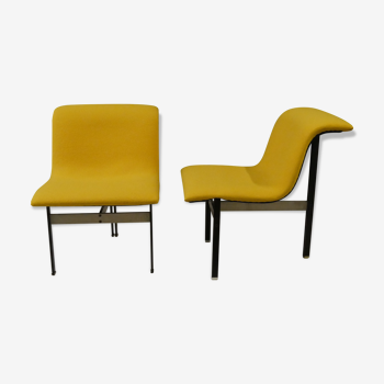 Paire de chaises wave - design Gianni Offredi - editeur saporiti italia - 1970