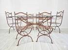 Vintage Provencal French Dining Table and 6 Chairs