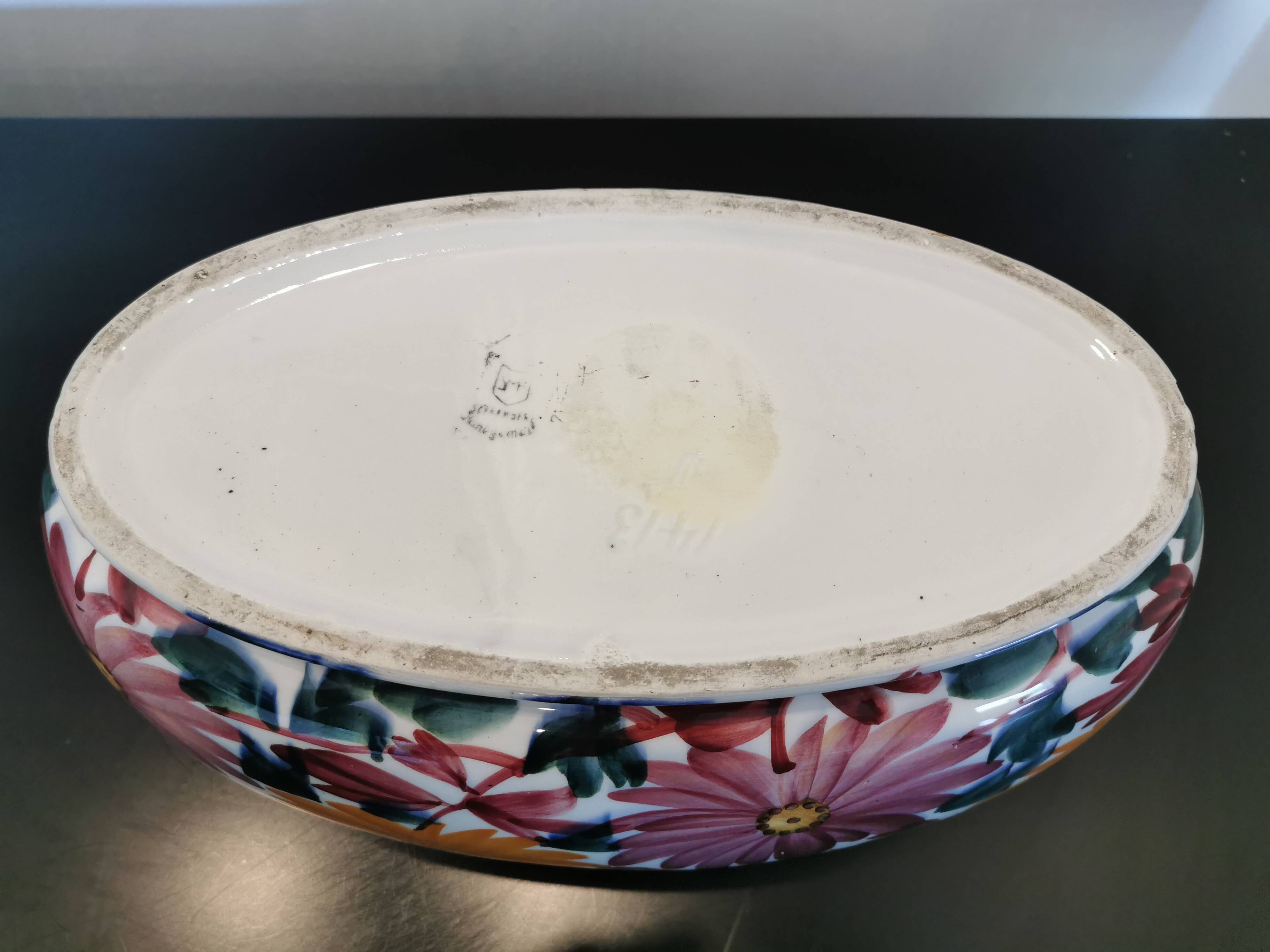 Vintage flowery ceramic from Schramberg, Jar, Planter, Cache Pot.