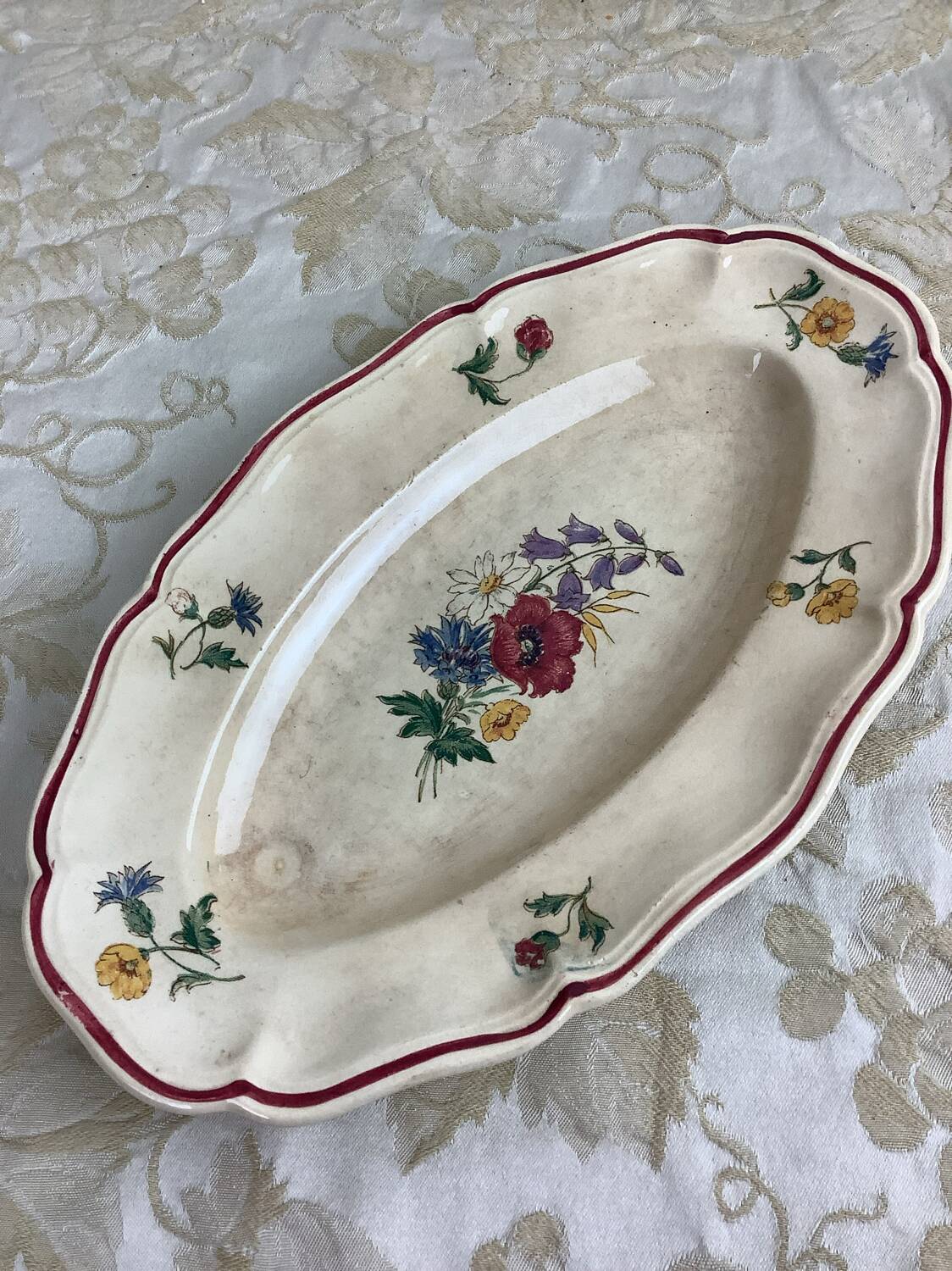 Old Sarreguemines platter