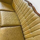 Vintage mustard yellow baroque sofa / three seater