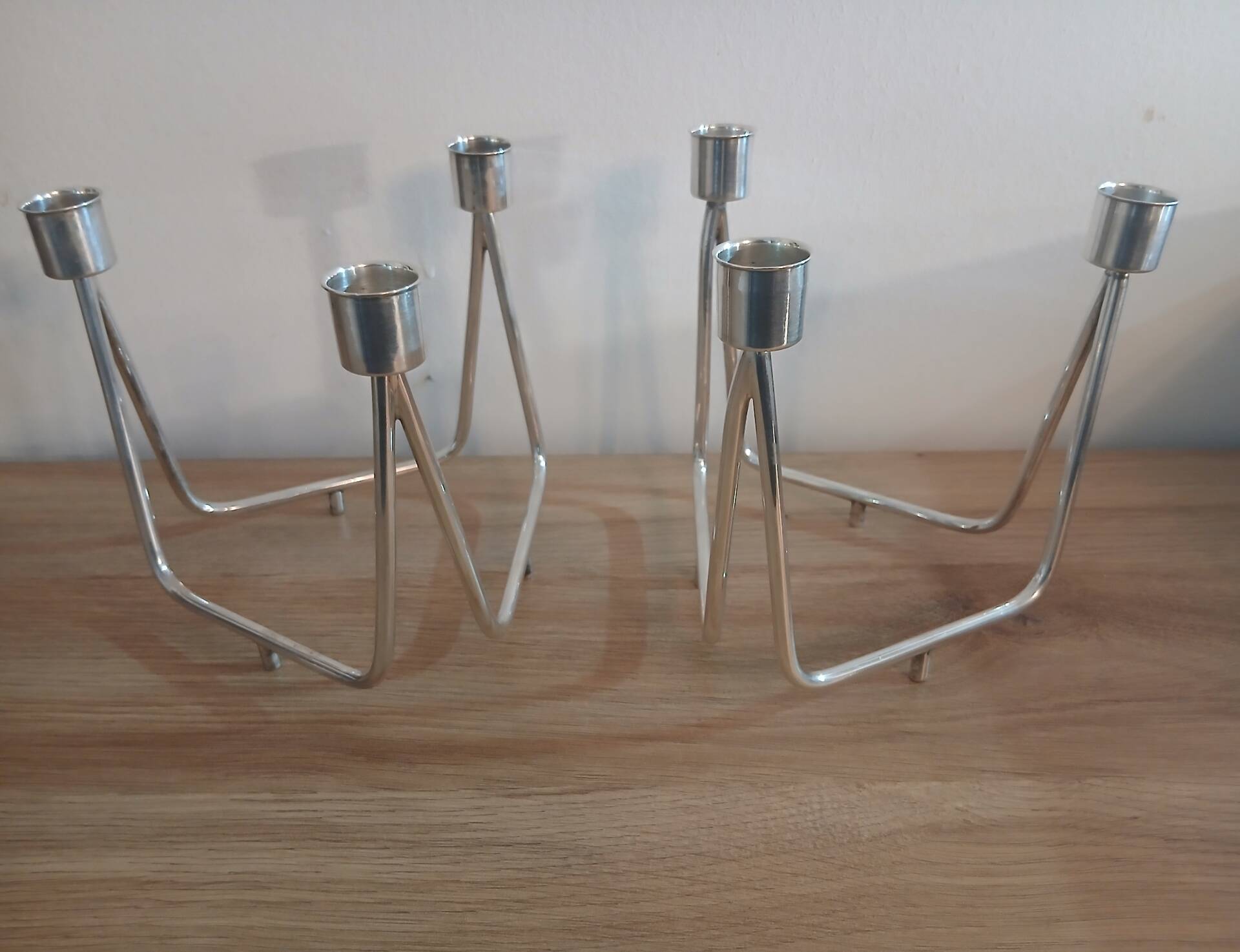 Pair of candlesticks Neptune collection new shapes Christofle 1959