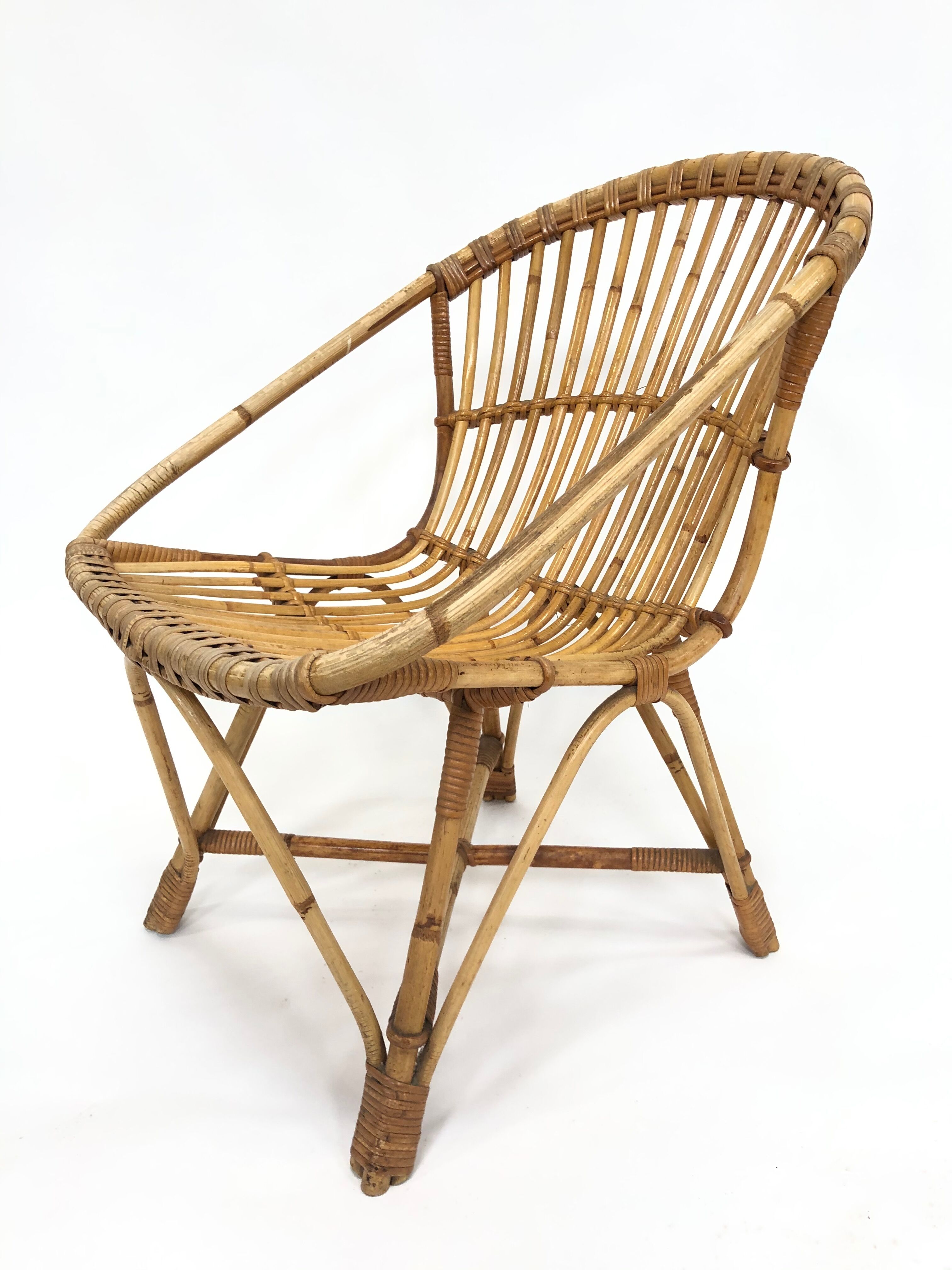 Rohe Noordwolde rattan chair, 1960, Netherlands