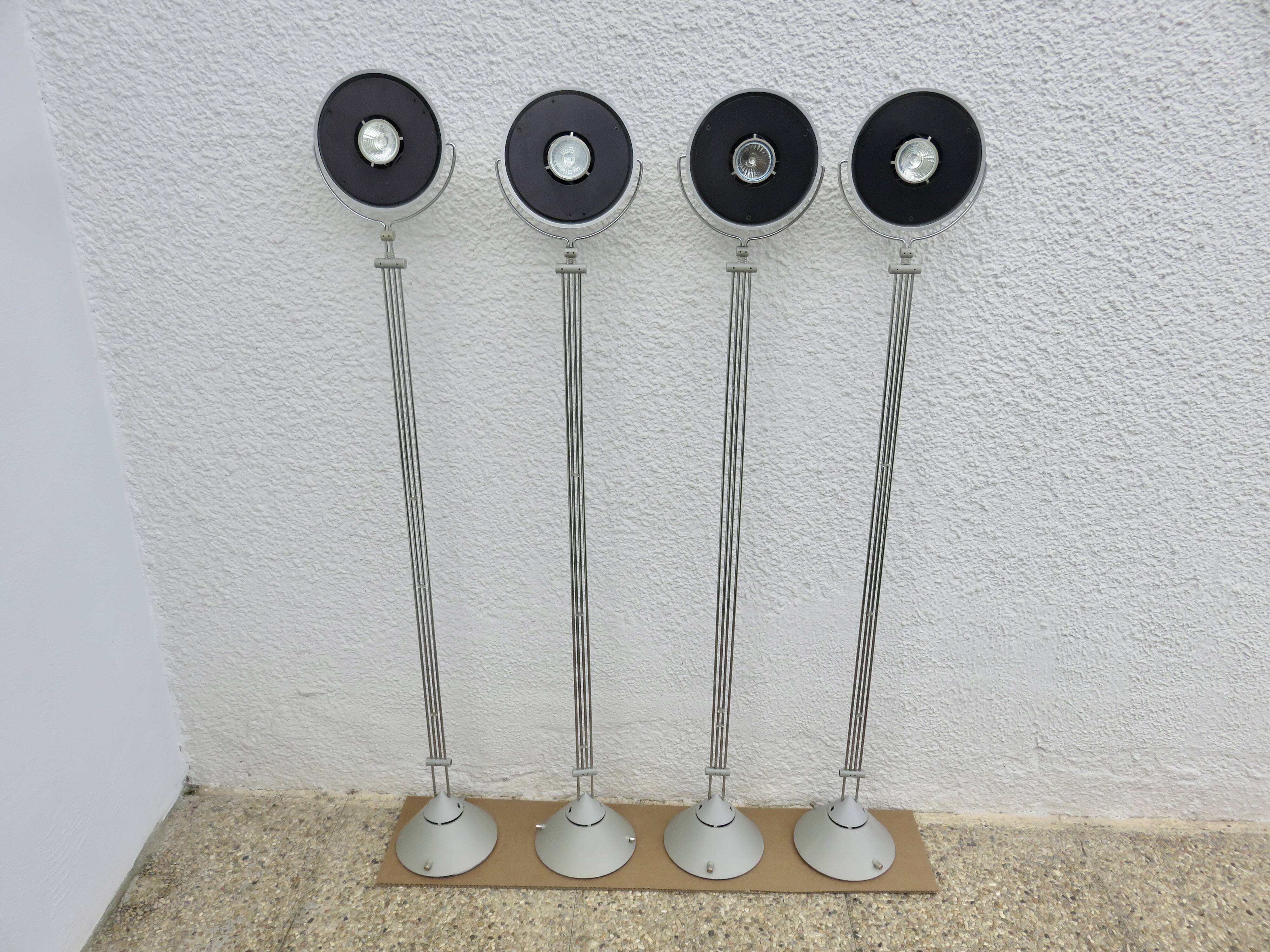 Set of 4 Artemide "mikado" pendant lights, FA Porsche design, 80s