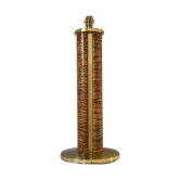 Vintage lamp Roche Bobois brass / wood veneer