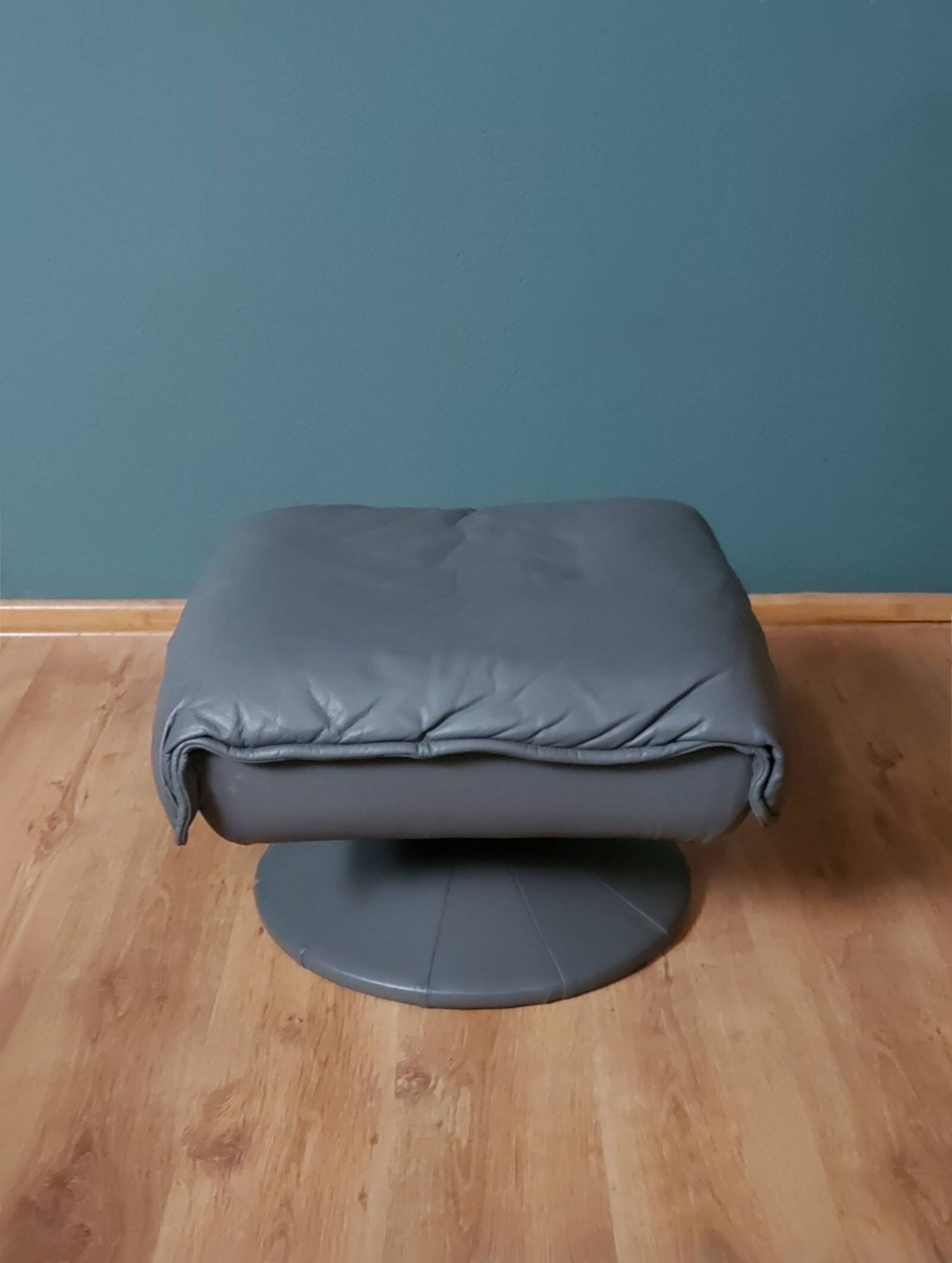 Vintage mid-century Danish leather footstool