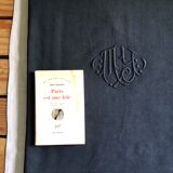 Old sheet in pure washed linen tinted in charcoal black