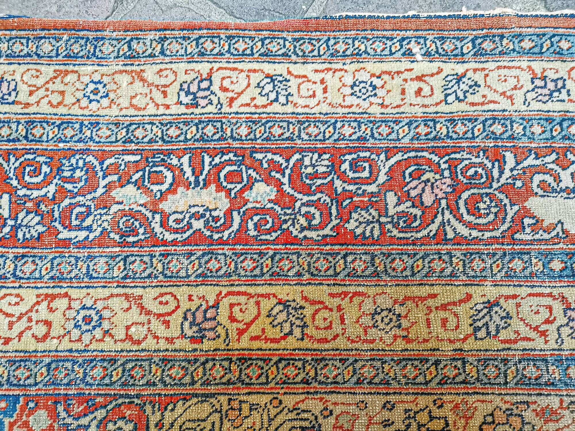 Ancient Persian Oriental rug handmade Tebriz 1.74 x 1.25 m