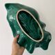 Set of 2 vintage leaf-shaped dishes in majolica.