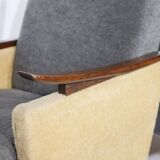 1950s-1960s French armchair set, vintage lounge chairs