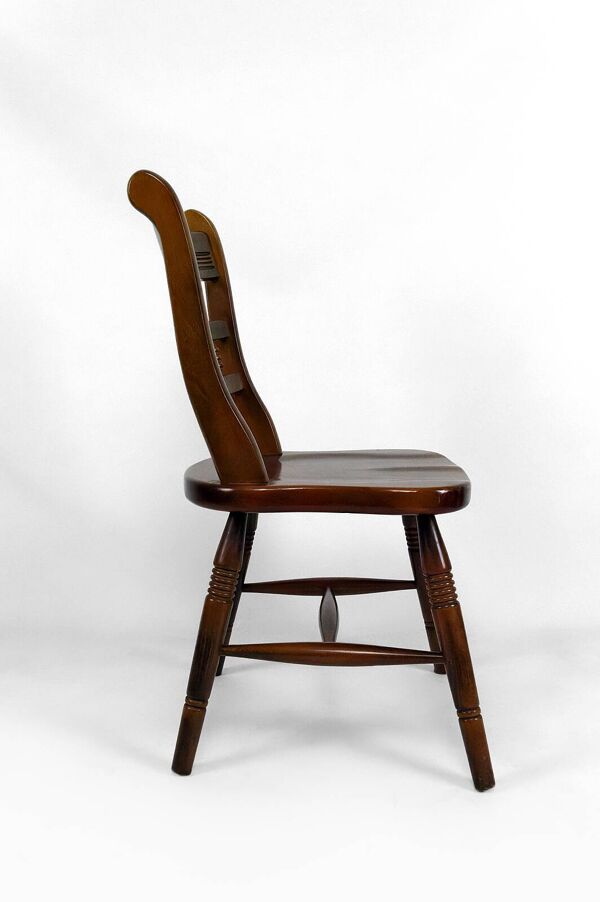 Lot de 6 chaises ''Windsor'' / Western / Cowboy en hêtre, Circa 1970