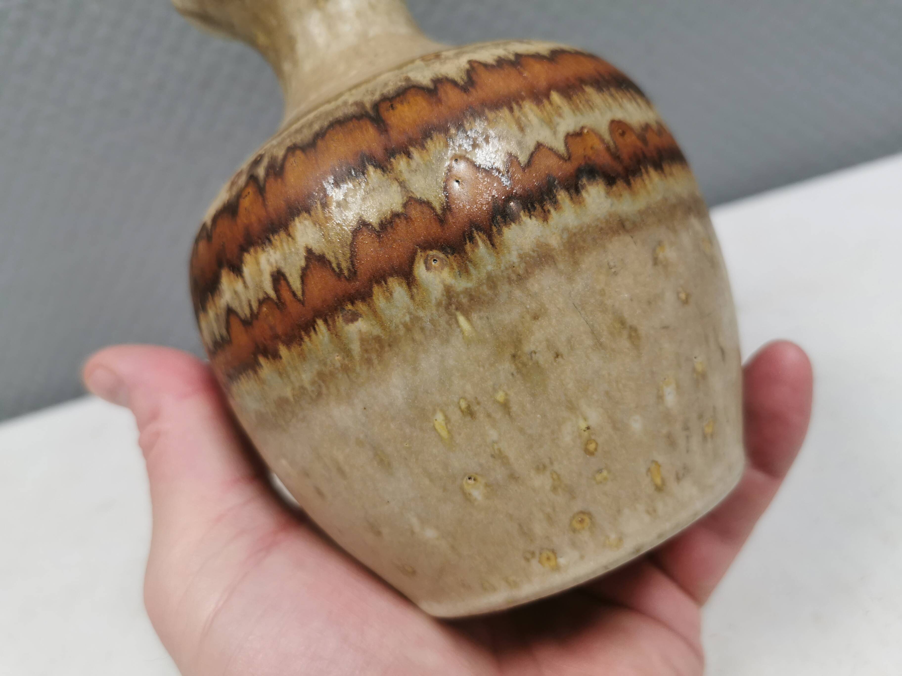 Beautiful vase by HNB in ​​his own workshop 1980s Denmark.