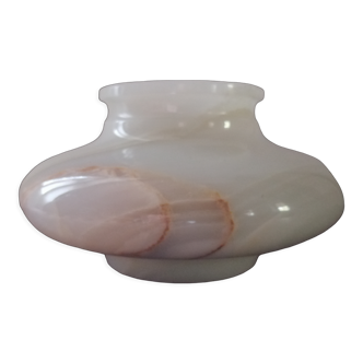 Flattened alabaster ball vase