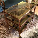 Golden glass television table