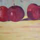 Huile sur panneau pommes vintage