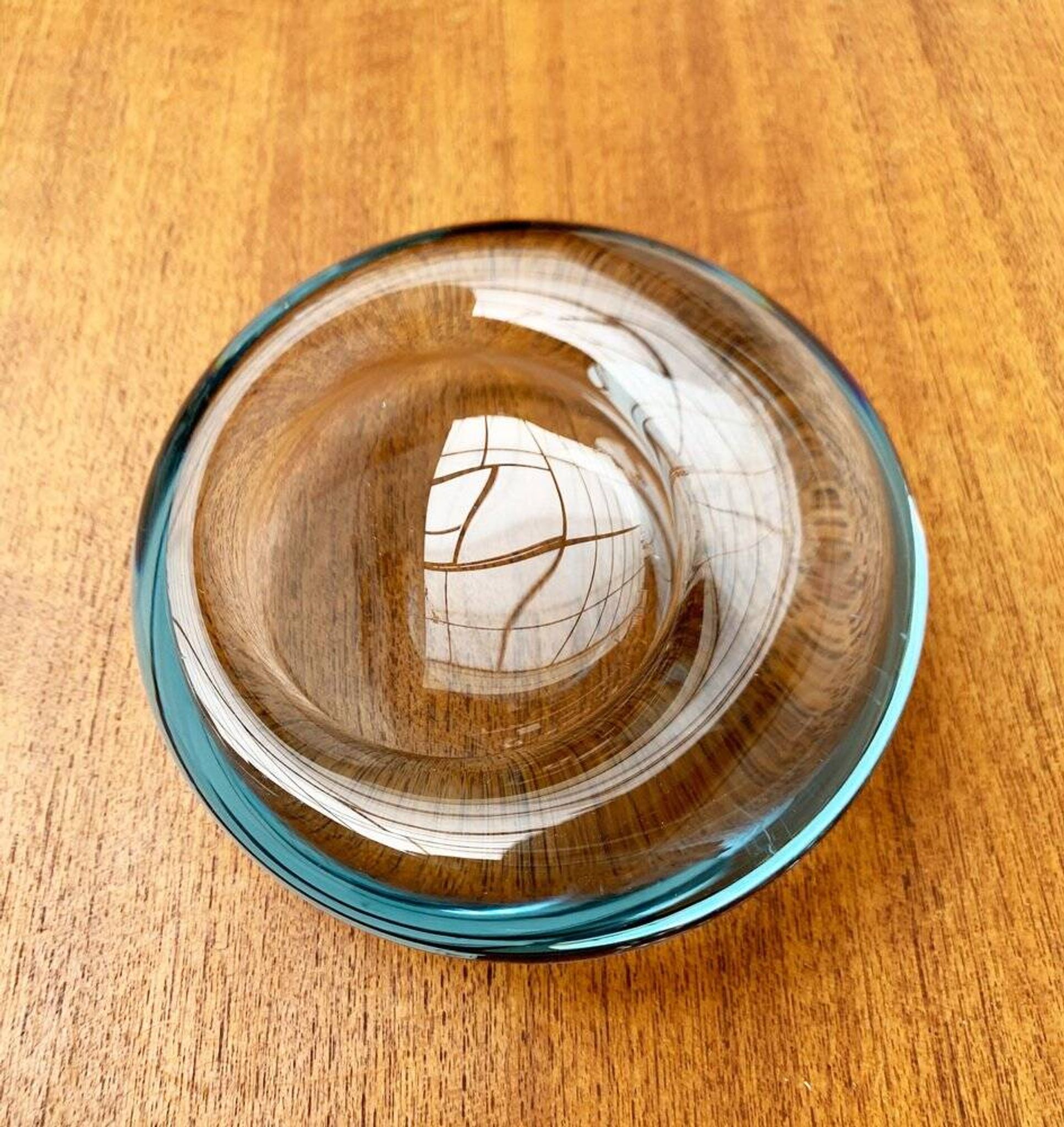 Set of 2 Danish glass bowls from the mid-century by Per Lütken for Holmegaard, 1960s.