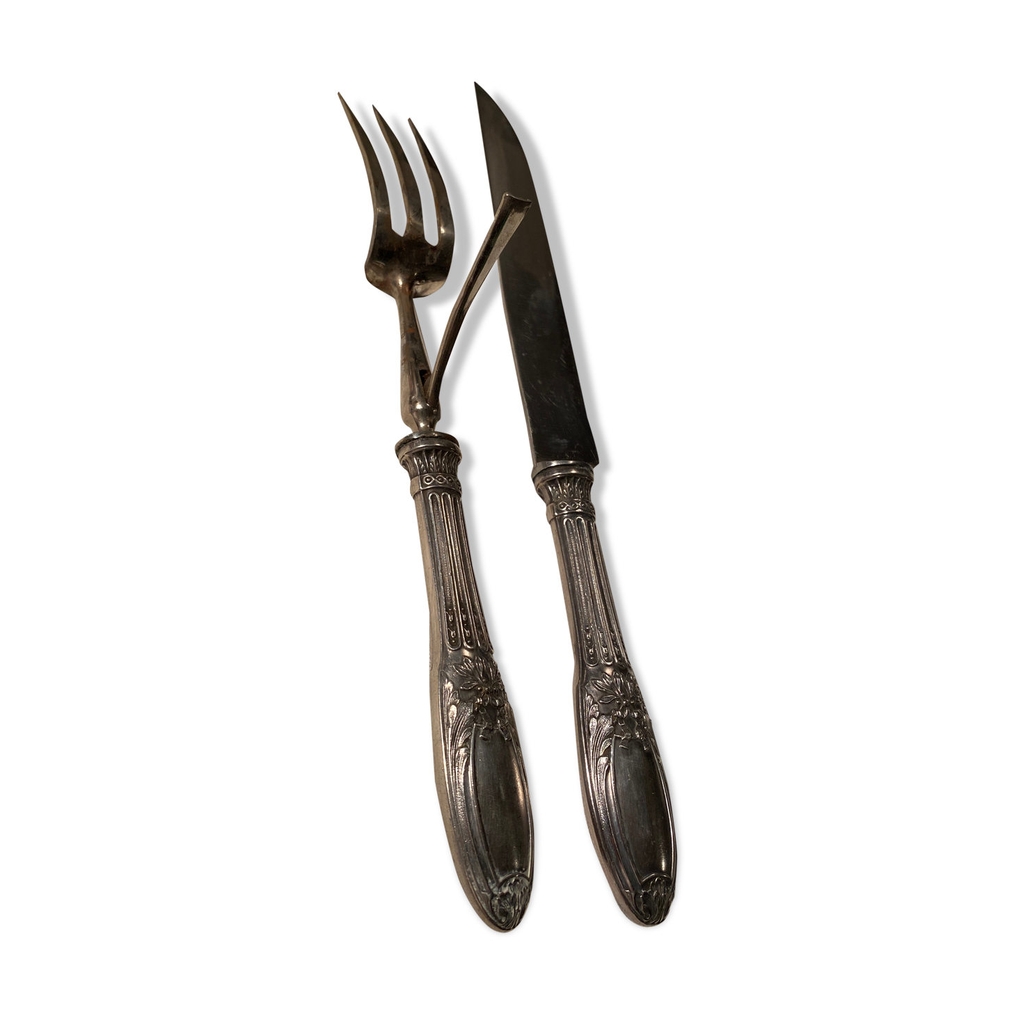 Couteau et fourchette à gigot Bambou - Brocante en Ligne