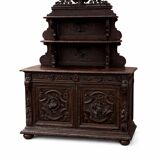 Monumental hunting buffet in carved oak