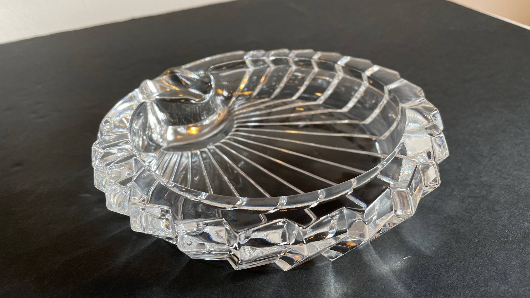 Vintage Crystal Ashtray in Seashell Shape