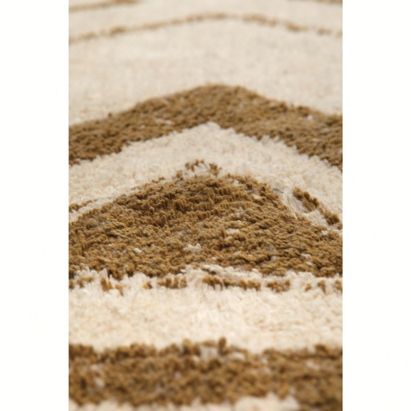 Tapis berbère 200 x 290 cm blanc motif ocre