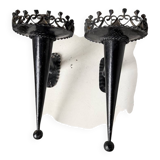 Black metal brutalist wall lights