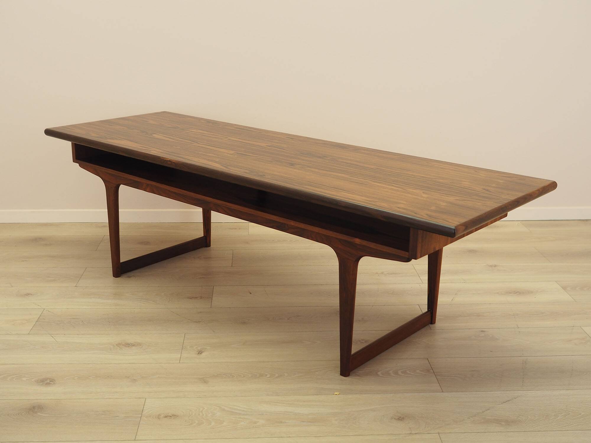 Danish rosewood coffee table with shelf, 1960s