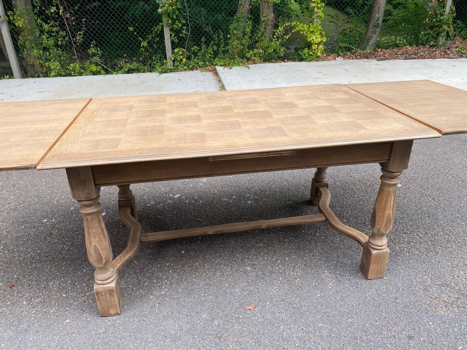 Table à manger de ferme extensible rénovée en bois 260cm du 19ème