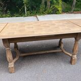 Table à manger de ferme extensible rénovée en bois 260cm du 19ème