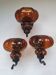 Trois grandes appliques murales verre marron vintage