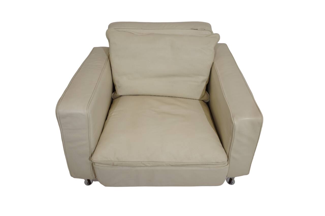 Fauteuil en cuir Robert Haussmann RH 302 pour De Sede/Hans Kaufeld