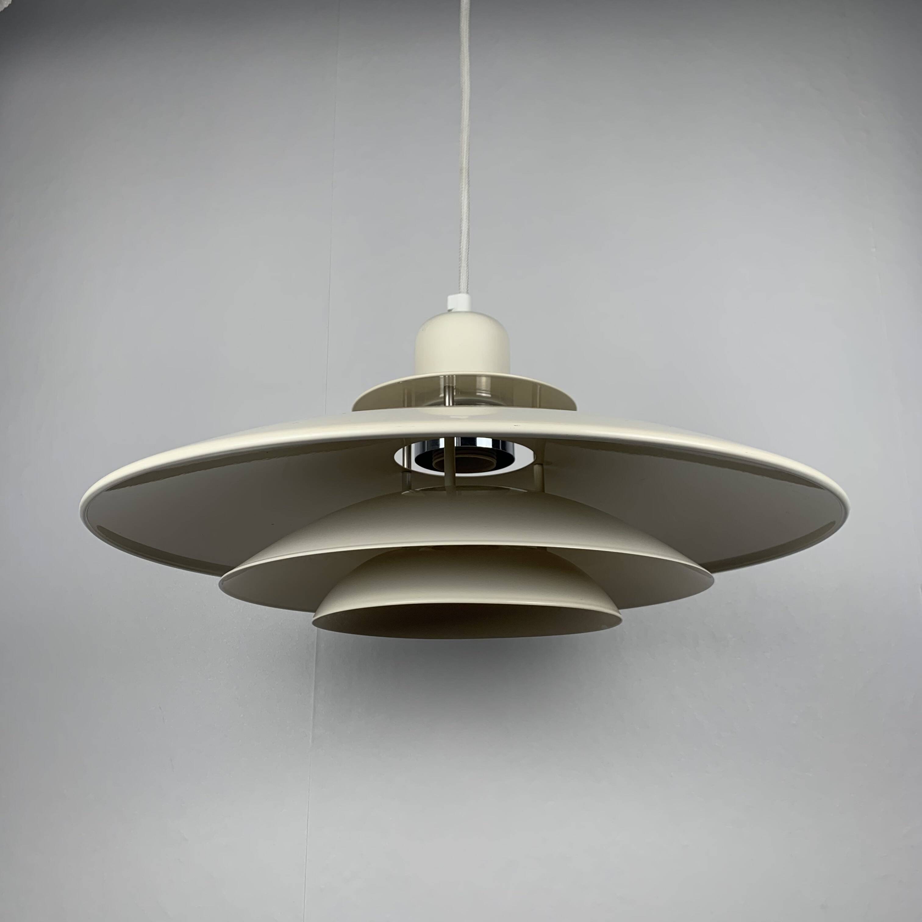 Large Danish BELID Pendant Light Model 75104, Cream