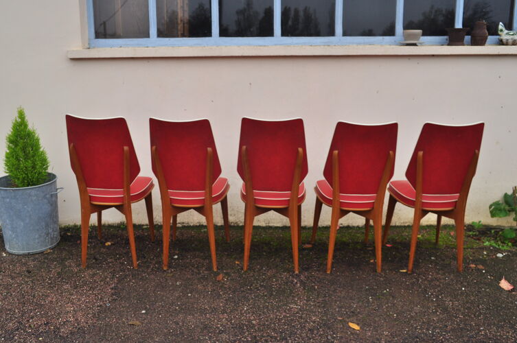 Lot de 5 chaises vintage