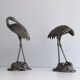 Pair of silver-plated herons